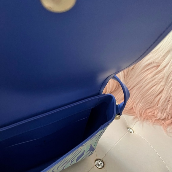 NEW Kate Spade Arbour Hill Avva Blue Green Printed Seaferns Leather Crossbody - Picture 10 of 16